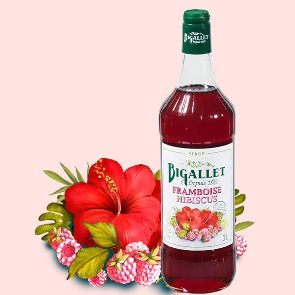 ontdek de zoete, frisse smaak van deze Framboos-Hibiscus siroop uit Frankrijk